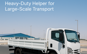 White 7-ton pickup truck used for industrial transport in Dubai